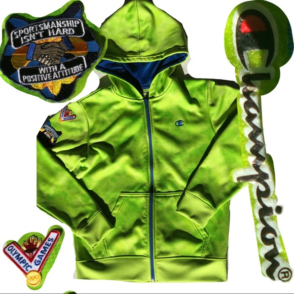 Champion EXCLUSIVE OF DECORATION HOODIE Sz M green